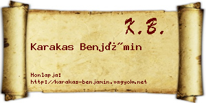 Karakas Benjámin névjegykártya