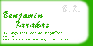 benjamin karakas business card